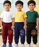 Cotton Track Pant with Bottom Cuff | Random Cartoon Printed | Age 0 to 5 Years (Pack of 3 Pieces)