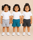 Pure Cotton Plain Shorts for Girls Kid with Elastic Age 3 Months to 4 Years (Pack of 3)