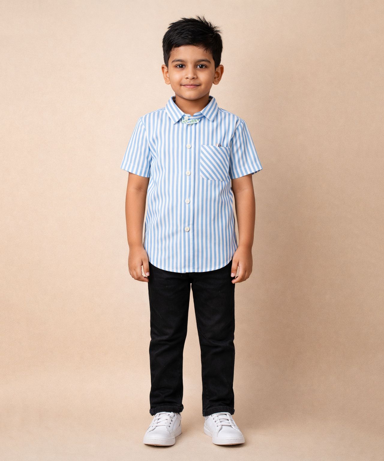 Kids Checked Cotton Shirt | Half Sleeve Casual Wear | Age 3–13 Years