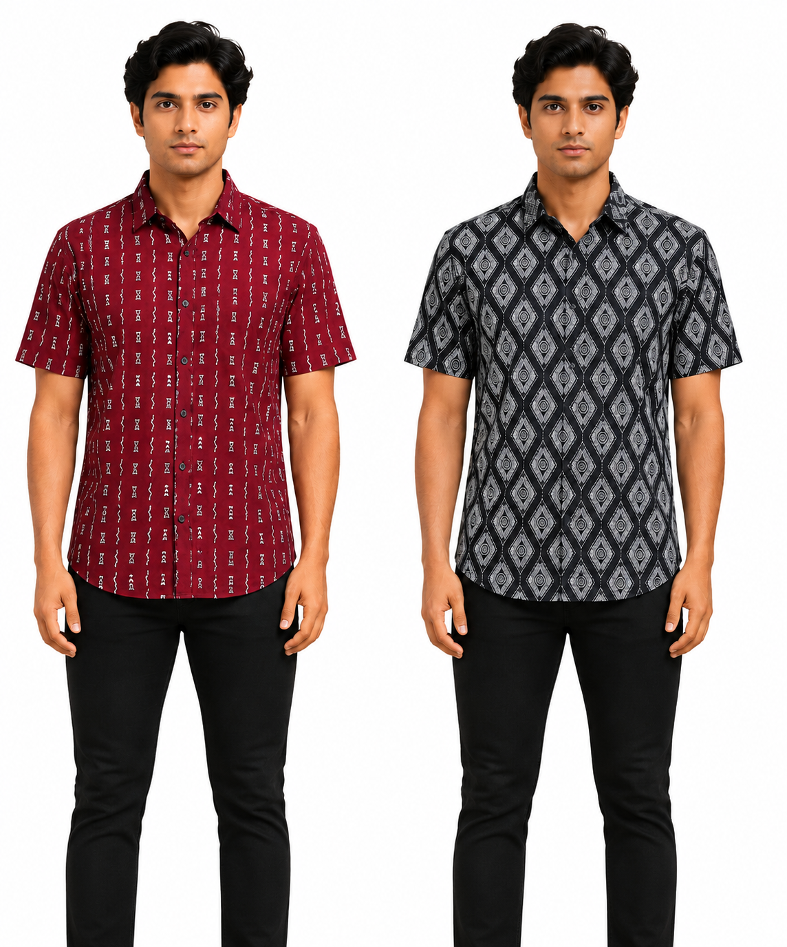 Men's Printed Casual Half Sleeve Shirt | Size - L,XL,2XL | Regular Fit Summer Resort Shirts for Men | Pack Of 2 Piece Combo