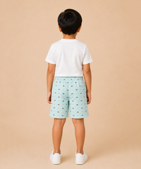 Kids Printed Cotton Shorts for Boys | Age - 5 to 10 Years | Soft Elastic Waist Casual Summer Shorts | Pack Of 1 Piece