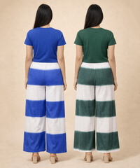 Stripes Palazzo Pant | Casual Night wear for Women (Pack of 2)