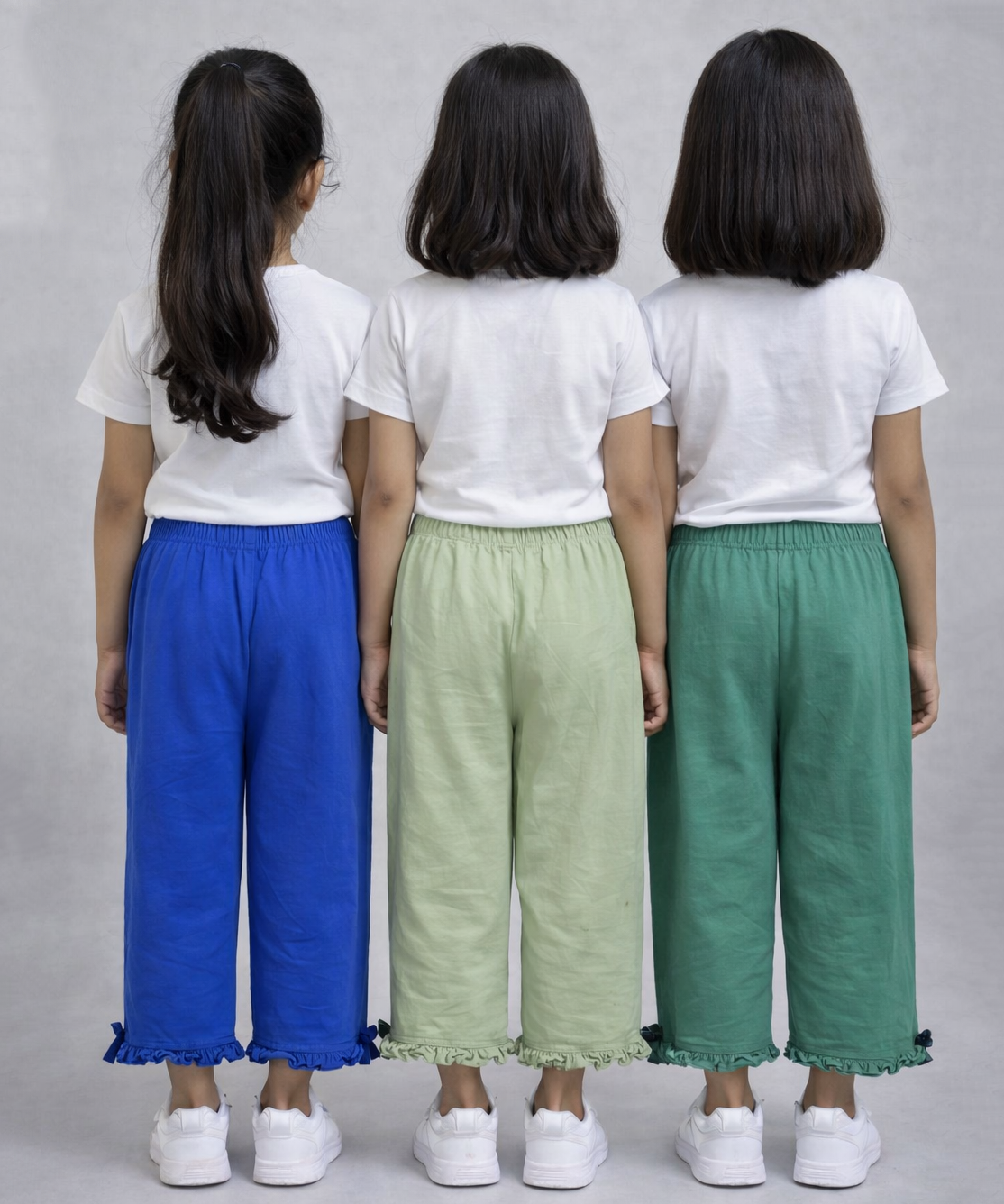 Pure Cotton Embroidered 3/4 Pajama Pant for Casual wear for Girl Kids Age 0 To 6 Years (Pack of 3)