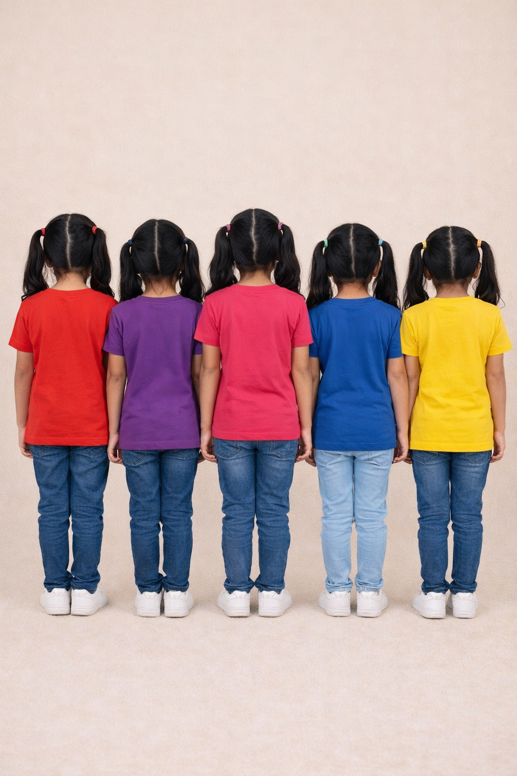 Cotton Half Sleeve Girls T-shirt Front Printed Multi Color | Age 2 to 7 Years (Pack of 5 Pieces)