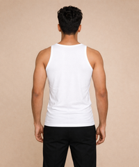 Fitto Men's Vest Classic White Cotton Vest | 5 Pack Combo | Soft Breathable Innerwear