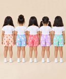 Girls Printed Cotton Shorts | Soft Elastic Waist Casual Shorts | Age 4 to 12 Years (Pack of 5 Pieces)