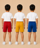 Kids Double Side Stripe Sports Shorts | Cotton Casual Shorts for Boys | Age 6-9 Years | Pack Of 3 Pieces Combo