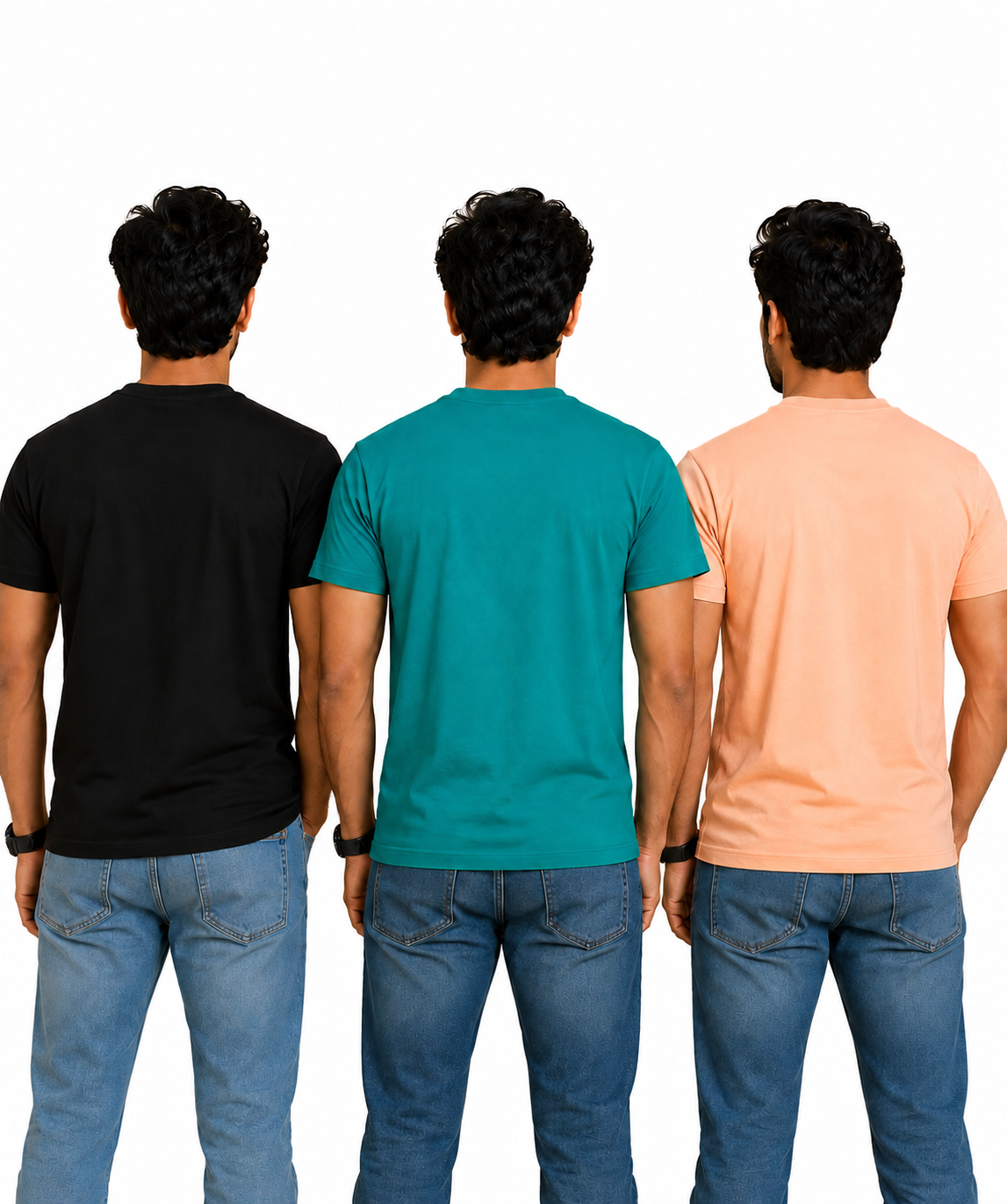 Men's Half Sleeve Printed Round Neck T-Shirt Combo (Pack of 3)