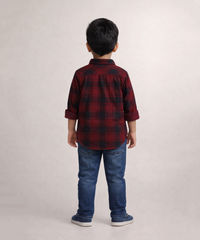 Kids Checked Cotton Shirt | Full Sleeve Casual Wear | Age 3–13 Years