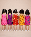 Girls 100% Cotton Printed 0 To 4 Years Gown Dress/Frock Dress (Pack of 5)
