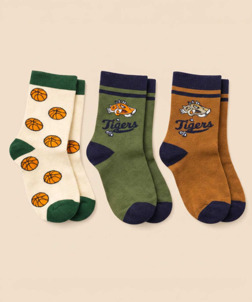 Boys & Girls Cotton Socks – Breathable Kids Casual Socks (Pack of 3 Sets)