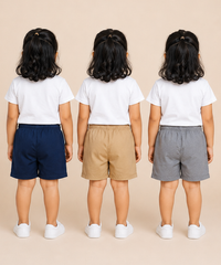 Pure Cotton Plain Shorts for Girls Kid with Elastic Age 3 Months to 4 Years (Pack of 3)