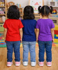 Kids Cotton Girls Tshirt Plain Multi Color | Age 0 to 6 Years (Pack of 3 Pieces)