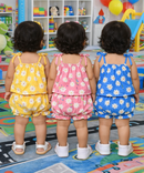 Boy & Girl Baby Printed Top Knot Dress | Top and Shorts Set | 100% Pure Cotton (Pack of 3 Sets Combo)