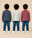 Kids Boys Cotton Stripes Full Sleeve T-shirt | Age 0-3 Years (Pack of 3)