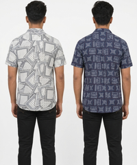 Men's Printed Casual Half Sleeve Shirt | Size - L,XL,2XL | Regular Fit Summer Resort Shirts for Men | Pack Of 2 Piece Combo