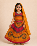 Girls Traditional Radha Style Lehenga Choli with Dupatta | Age 3 to 8 Years