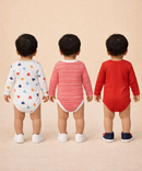 Boy & Girl Baby Long Sleeve Bodysuit | 100% Pure Cotton | Age 0-12 Months (Pack of 3 Combo)