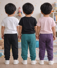Cotton Track Pant with Bottom Cuff | Random Cartoon Printed | Age 0 to 5 Years (Pack of 3 Pieces)
