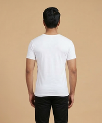 Fitto Men's Vest Classic White Low Neck Half Sleeve Cotton | 5 Pack Combo | Soft Breathable Innerwear