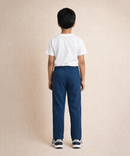 Boys Cotton Track Pant | Plain Mine Blue Color | Age 3 to 12 Years