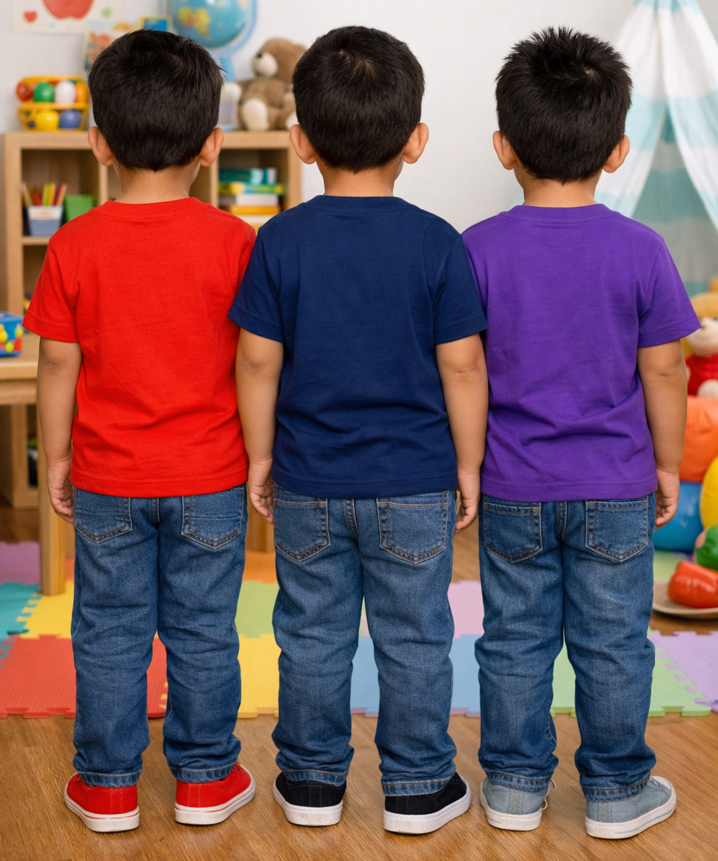 Kids Cotton Boys Tshirt Plain Multi Color | Age 0 to 6 Years (Pack of 3 Pieces)