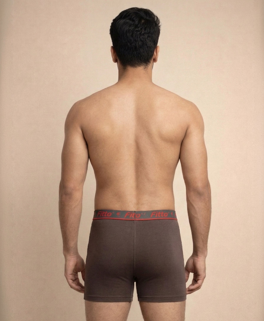Fitto Men's Trunk Plain Brief 100% Pure Cotton | (Pack of 5)