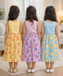 Rayon Floral Printed Skirt | Casual wear for Girl Kids Age 1 To 6 Years (Pack of 3)