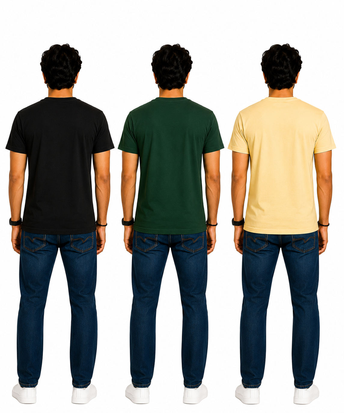 Men's Half Sleeve Printed Round Neck T-Shirt Combo (Pack of 3)