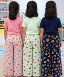 Printed Palazzo Pant | Casual Night wear for Girl Kids Age 4 To 10 Years (Pack of 3)