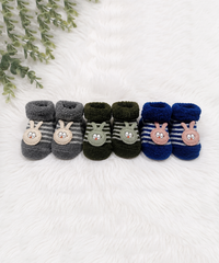 Soft Cotton Baby Booties | 0 to 12 Months | Pack of 3 Pairs Set