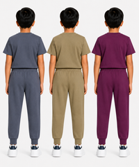 Boys Graphic Printed T-Shirt & Typography Track Pant Co-Ord Set | Age 2-5 Years | Pack Of 3 Set