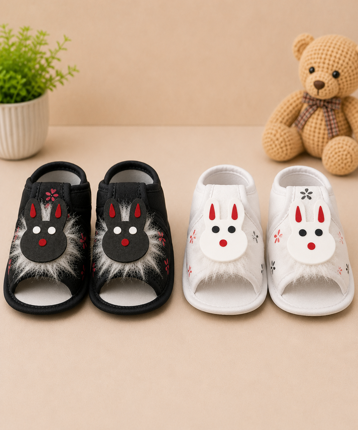 Baby Cartoon Printed Soft Sole Booties Shoes for Infants & Toddlers | Pack of 2 Pairs Set Combo