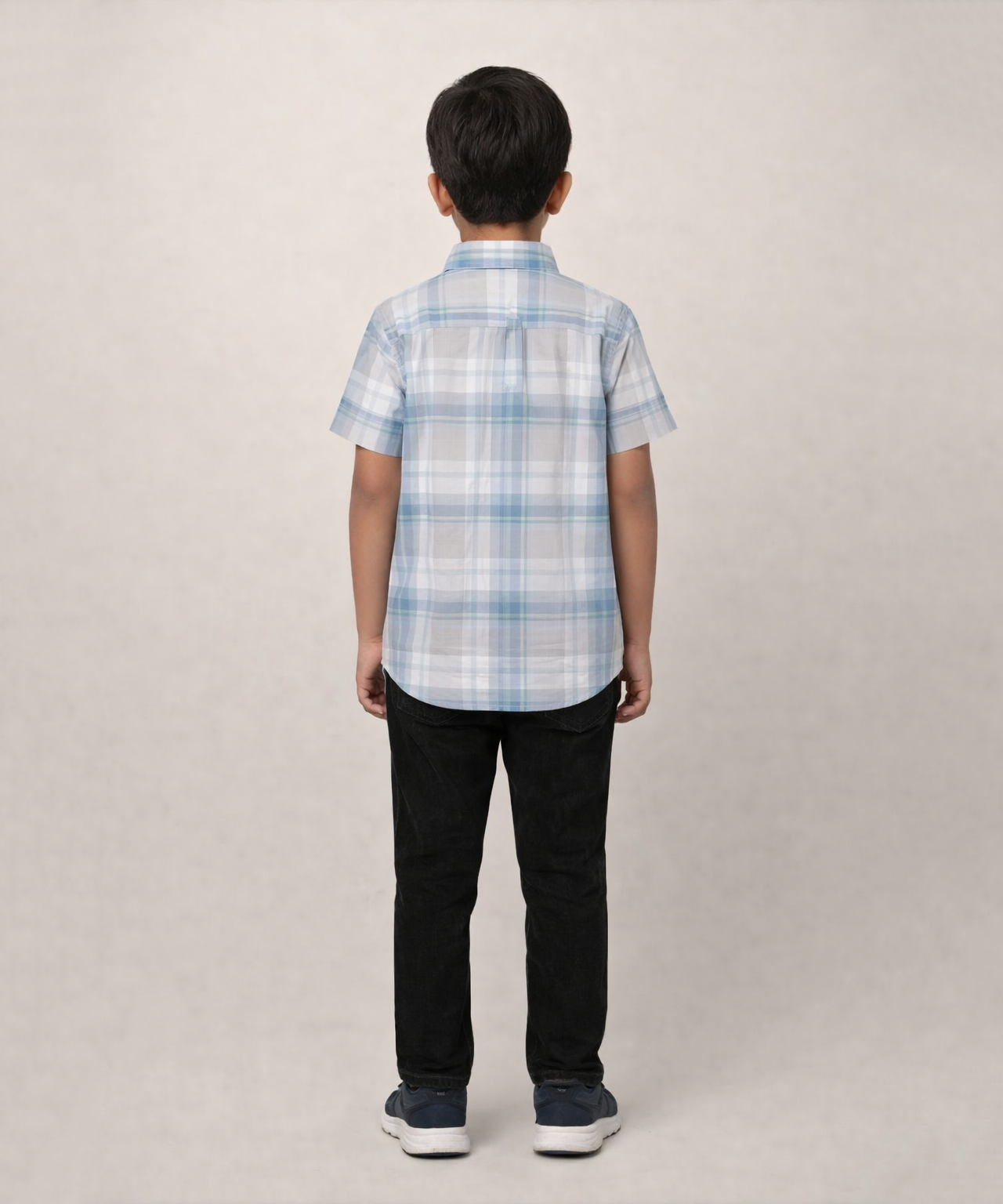 Kids Checked Cotton Shirt | Half Sleeve Casual Wear | Age 3–13 Years