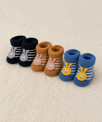 Soft Cotton Baby Booties | 0 to 12 Months | Pack of 3 Pairs Set