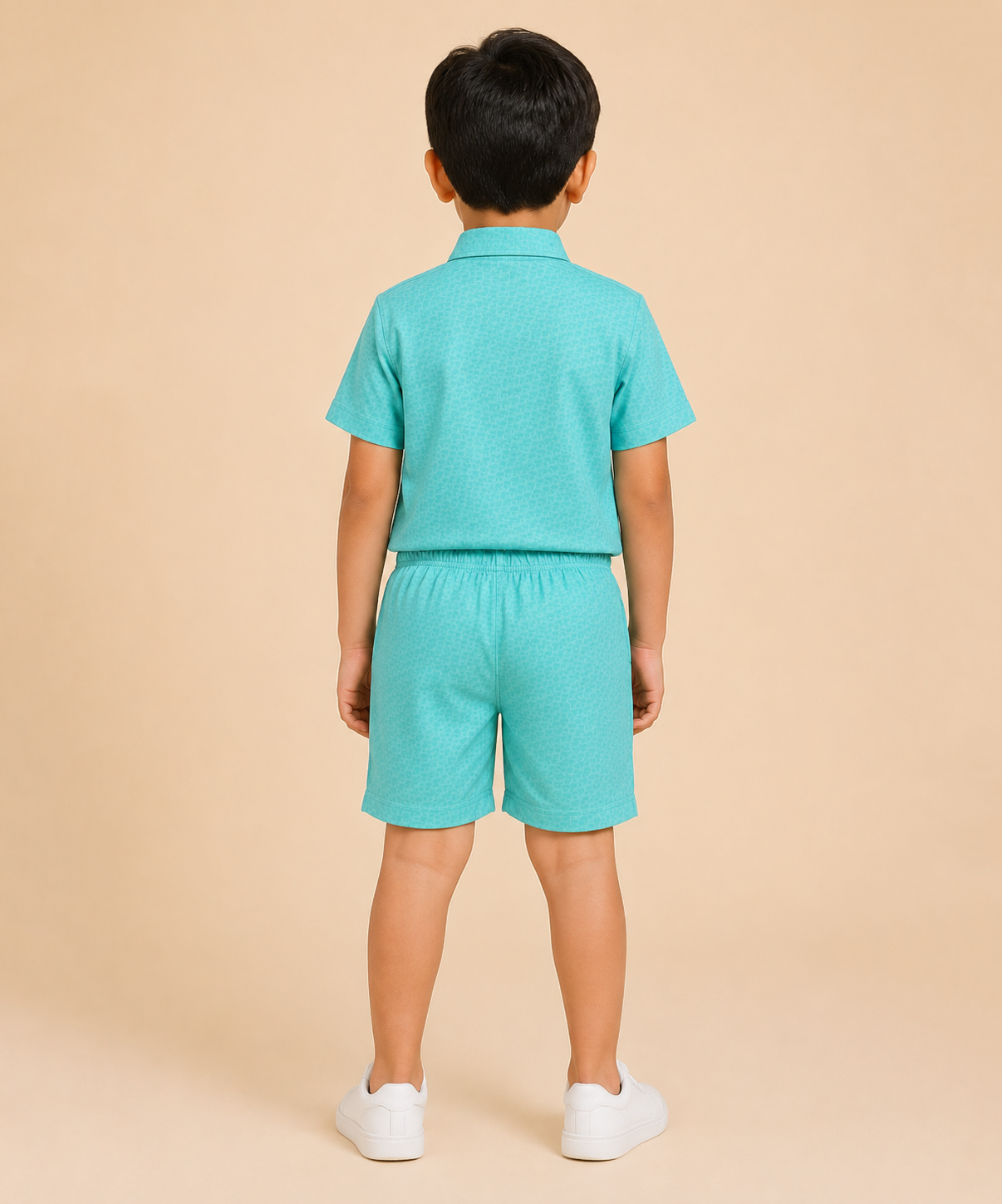 Polyester Printed Shirt and Shorts Set for Boy Kids Casual Wear Half Sleeve Co-Ord Set with Elastic Waist Shorts | Age 6 to 7 Years