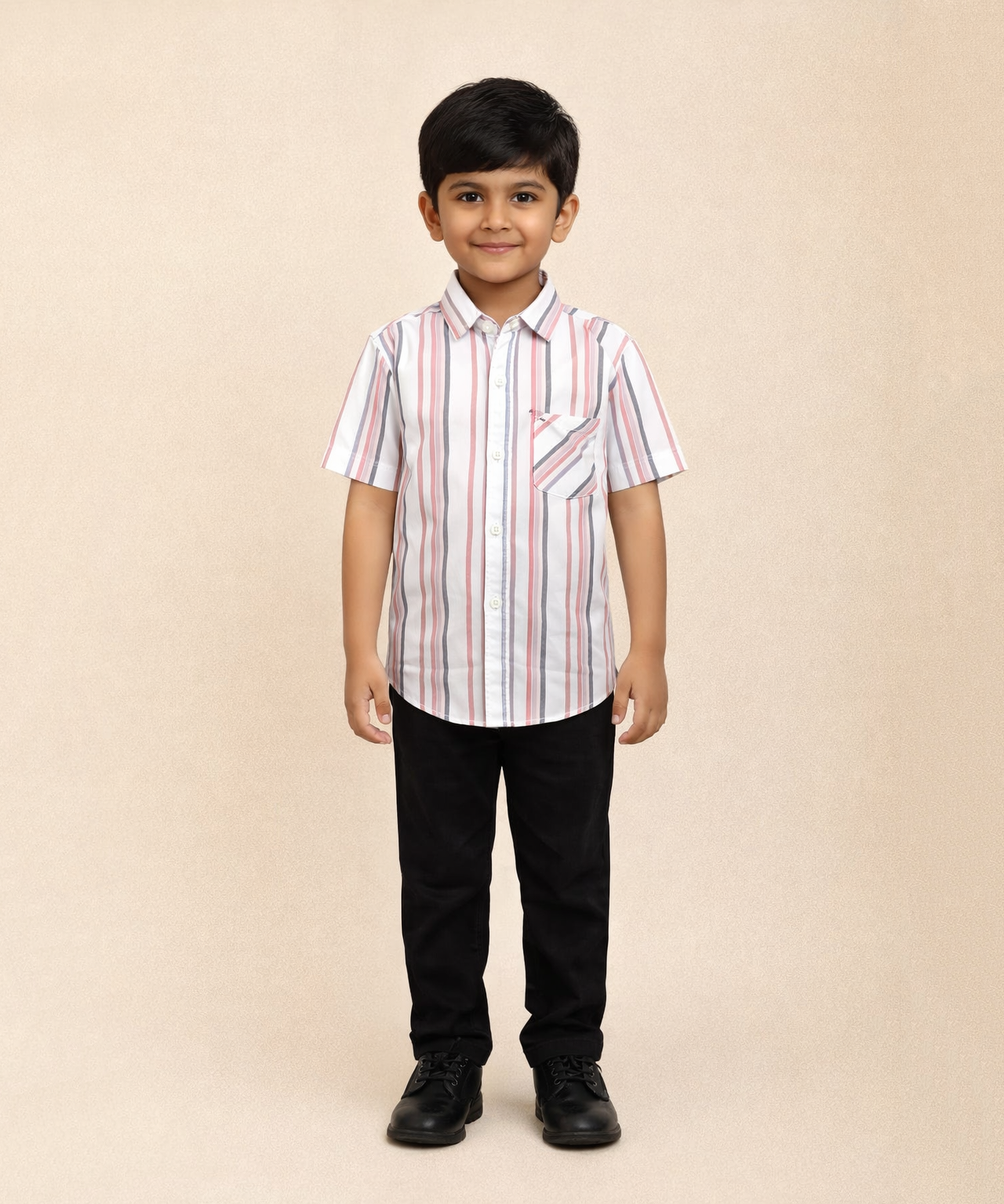 Kids Checked Cotton Shirt | Half Sleeve Casual Wear | Age 3–13 Years