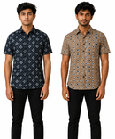 Men's Printed Casual Half Sleeve Shirt | Size - L,XL,2XL | Regular Fit Summer Resort Shirts for Men | Pack Of 2 Piece Combo