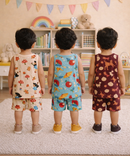 Boys Cotton Cartoon Printed Kids Sleeveless Set Combo | Age 0 to 3 Years | T-shirt & Shorts (Combo Set Pack of 3)