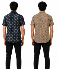 Men's Printed Casual Half Sleeve Shirt | Size - L,XL,2XL | Regular Fit Summer Resort Shirts for Men | Pack Of 2 Piece Combo