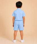 Polyester Printed Shirt and Shorts Set for Boy Kids Casual Wear Half Sleeve Co-Ord Set with Elastic Waist Shorts | Age 8 to 9 Years