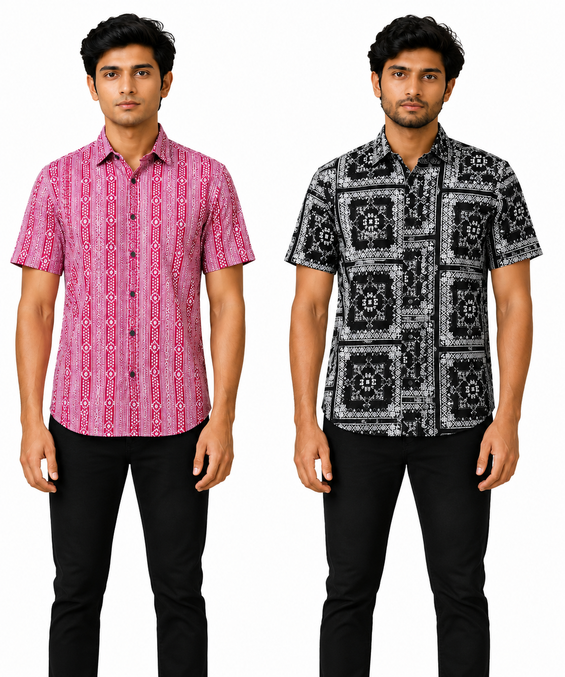 Men's Printed Casual Half Sleeve Shirt | Size - L,XL,2XL | Regular Fit Summer Resort Shirts for Men | Pack Of 2 Piece Combo