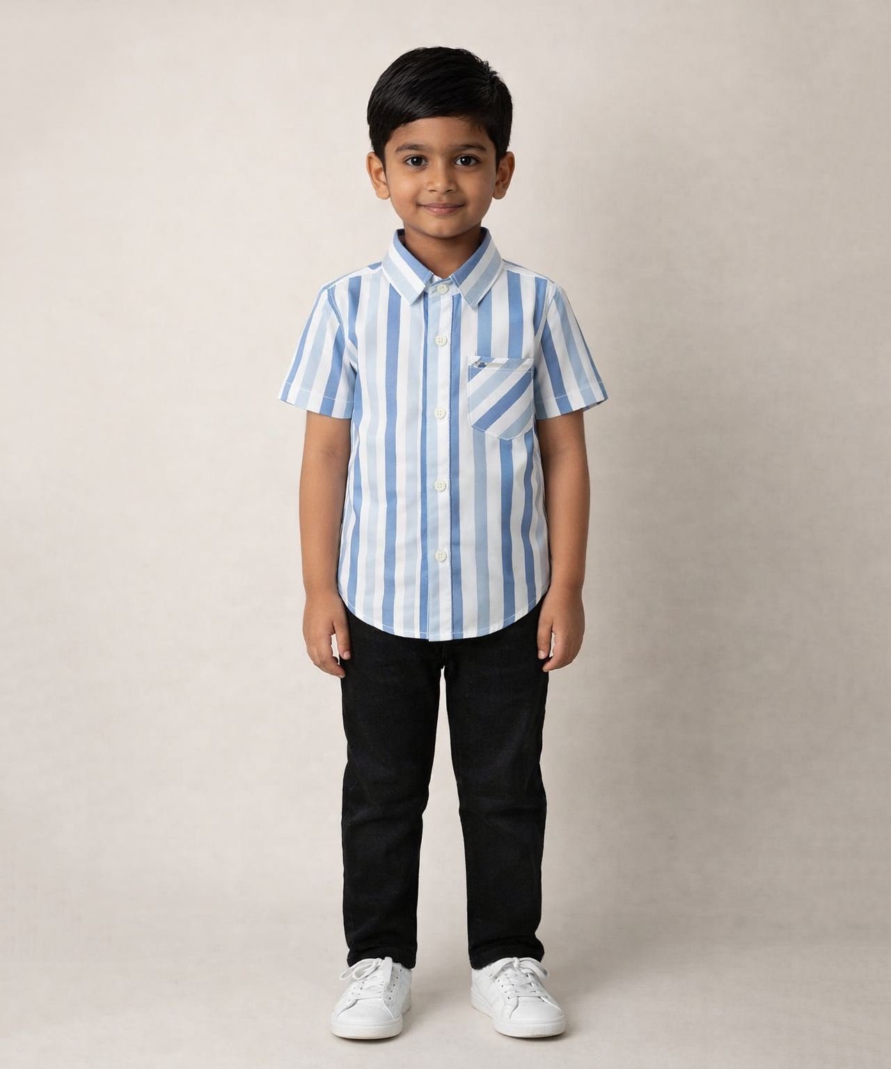 Kids Checked Cotton Shirt | Half Sleeve Casual Wear | Age 3–13 Years