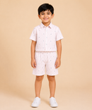 Polyester Printed Shirt and Shorts Set for Boy Kids Casual Wear Half Sleeve Co-Ord Set with Elastic Waist Shorts | Age 6 to 7 Years