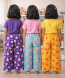 Printed Palazzo Pant | Casual Night wear for Girl Kids Age 4 To 10 Years (Pack of 3)