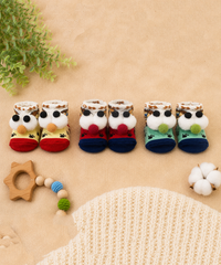 Soft Cotton Baby Booties | 0 to 12 Months | Pack of 3 Pairs Set