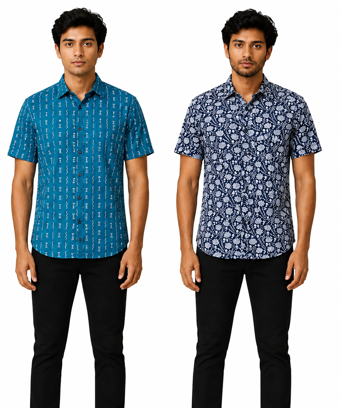 Men's Printed Casual Half Sleeve Shirt | Size - L,XL,2XL | Regular Fit Summer Resort Shirts for Men | Pack Of 2 Piece Combo