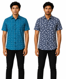 Men's Printed Casual Half Sleeve Shirt | Size - L,XL,2XL | Regular Fit Summer Resort Shirts for Men | Pack Of 2 Piece Combo