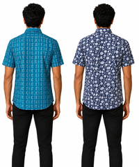 Men's Printed Casual Half Sleeve Shirt | Size - L,XL,2XL | Regular Fit Summer Resort Shirts for Men | Pack Of 2 Piece Combo