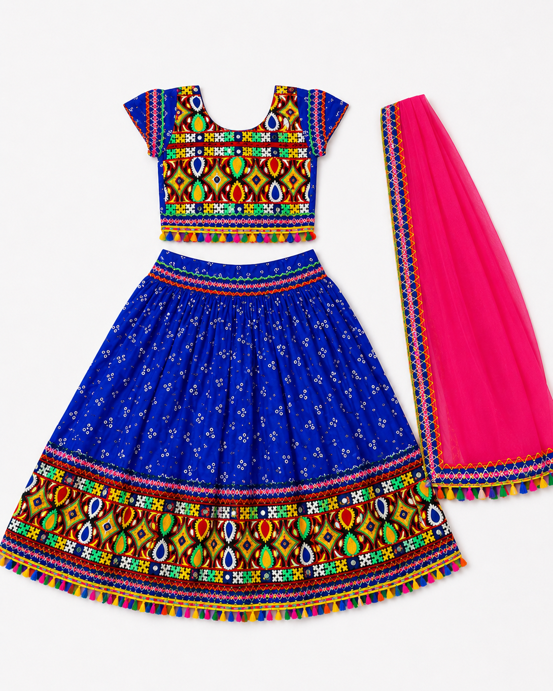 Girls Traditional Radha Style Lehenga Choli with Dupatta | Age 3 to 8 Years